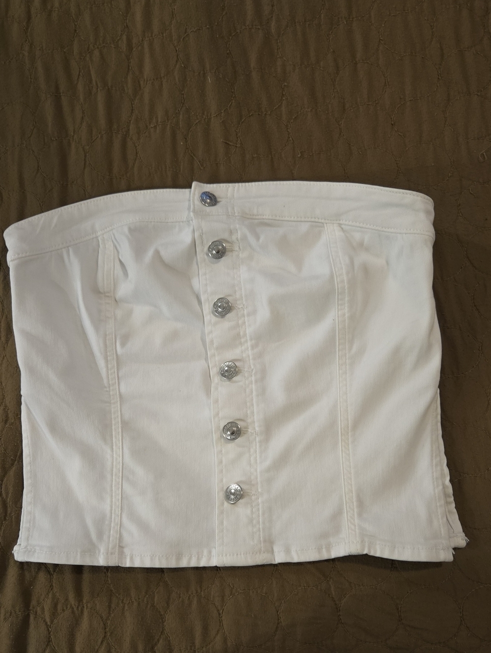 American Eagle Outfitters White Strapless jean top